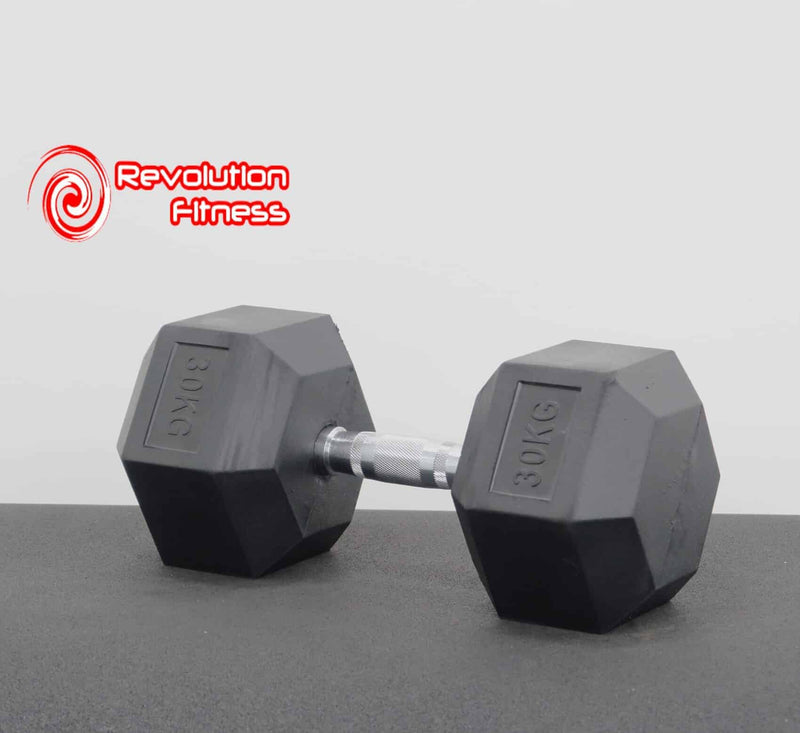30KG RUBBER HEX DUMBELL
