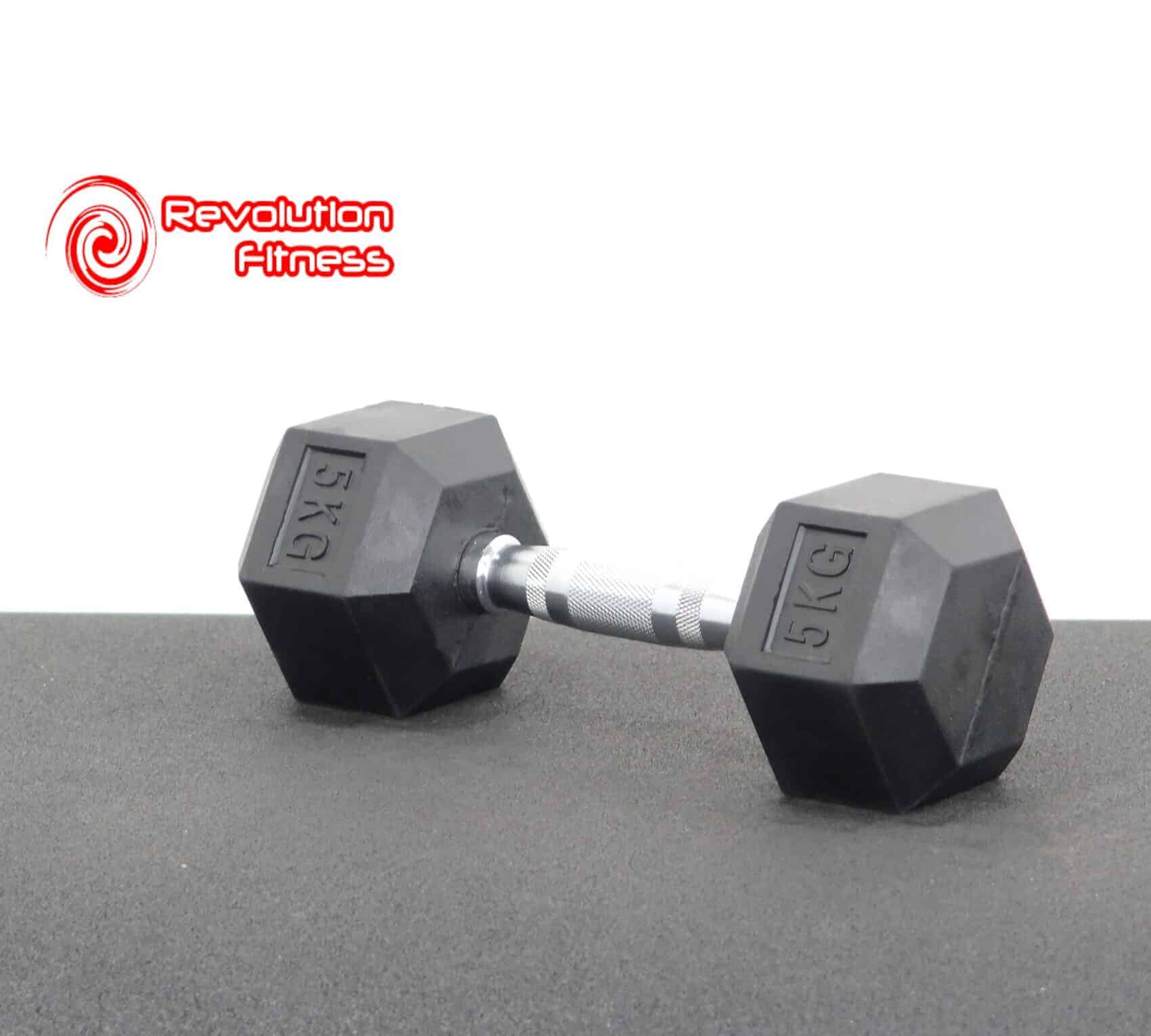 5KG RUBBER HEX DUMBELL Southside Fitness