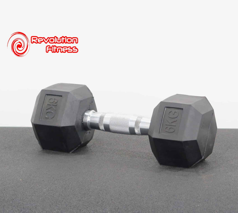 6KG RUBBER HEX DUMBELL