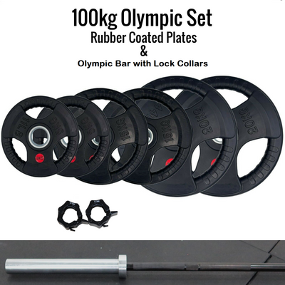 100KG OLYMPIC SET WITH BAR & LOCK COLLARS
