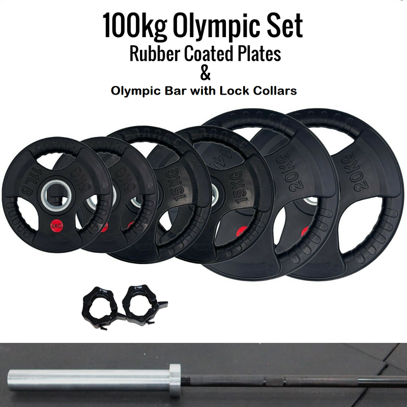 100KG OLYMPIC SET WITH BAR & LOCK COLLARS