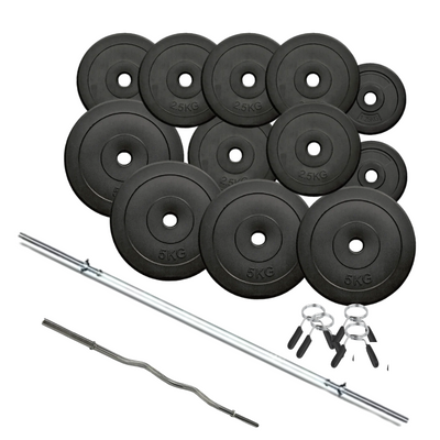 50KG "E" WEIGHTS & BARS PACKAGE