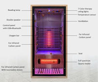 FULL SPECTRUM INFRARED 1 PERSON PIONEER SERIES SAUNA