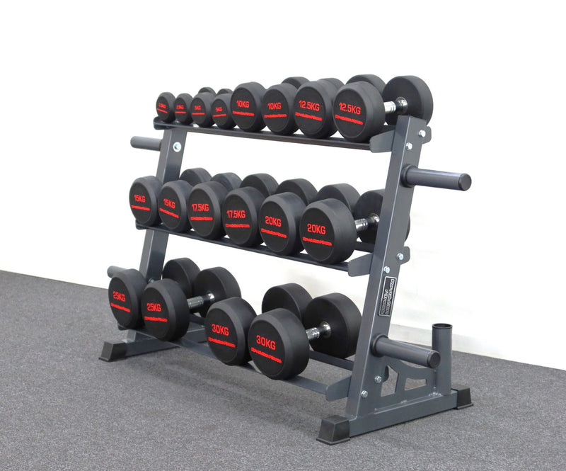 2.5-30KG ROUND RUBBER DUMBELL PACKAGE