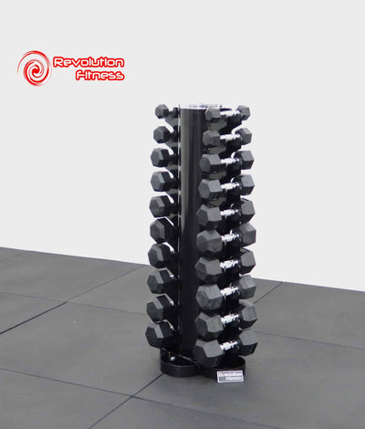 1-10KG RUBBER HEX & DELUXE RACK SET