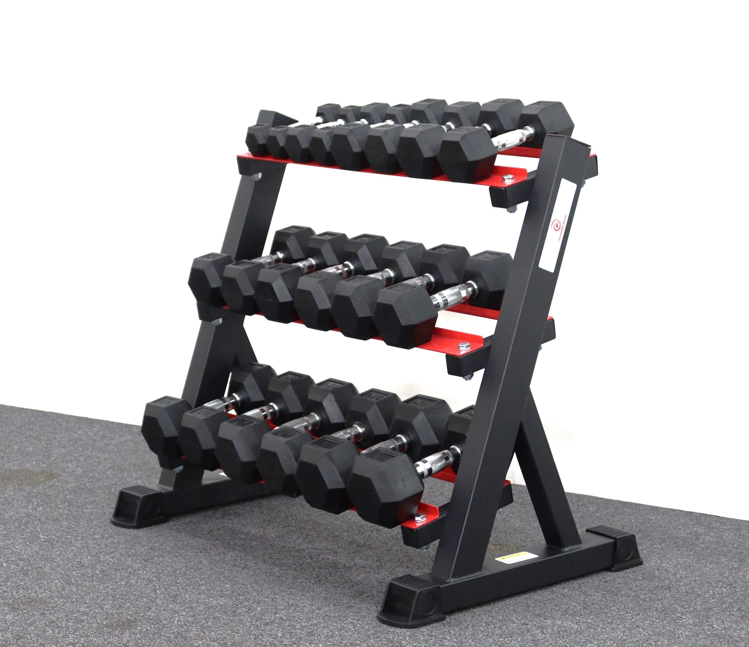 Rubber Plate Racks 1-10KG RUBBER HEX SET WITH MS400 RACK - Southside Fitness