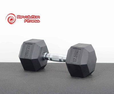 12.5KG RUBBER HEX DUMBELL