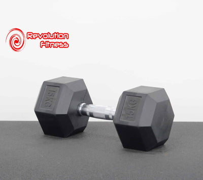 15KG RUBBER HEX DUMBELL