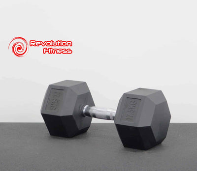 17.5KG RUBBER HEX DUMBELL