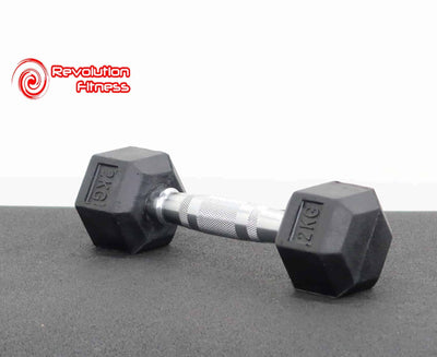 2KG RUBBER HEX DUMBELL