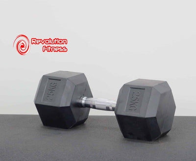 25KG RUBBER HEX DUMBELL