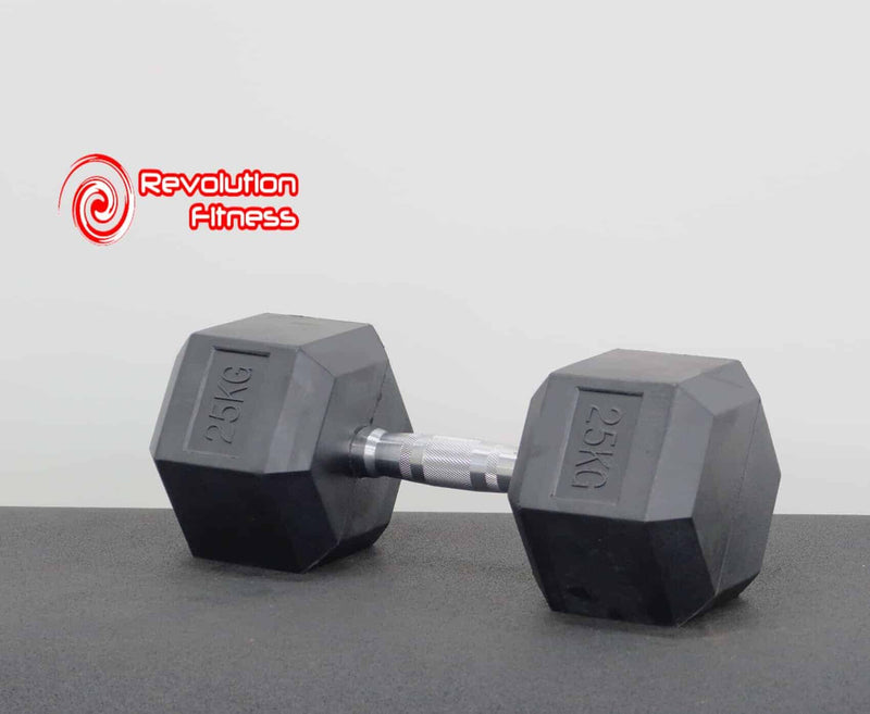 25KG RUBBER HEX DUMBELL