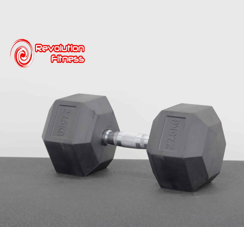 27.5KG RUBBER HEX DUMBELL