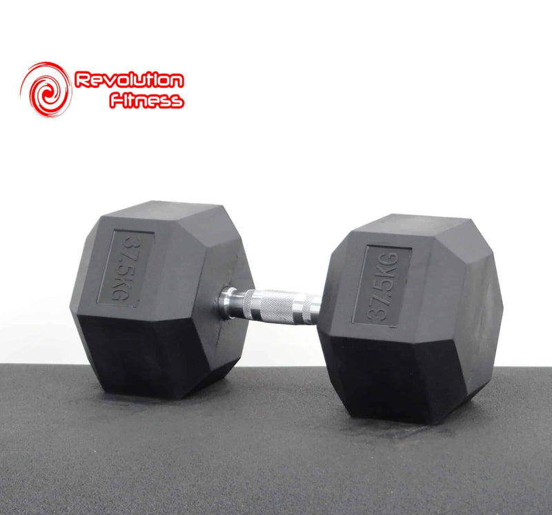 37.5KG RUBBER HEX DUMBELL