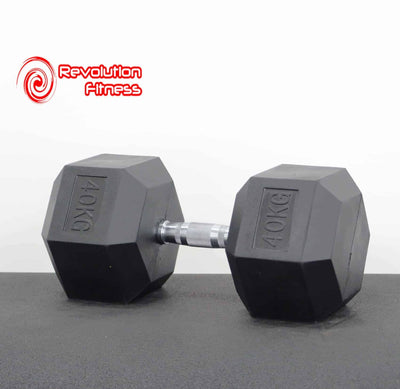 40KG RUBBER HEX DUMBELL