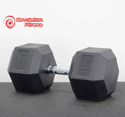 45KG RUBBER HEX DUMBELL