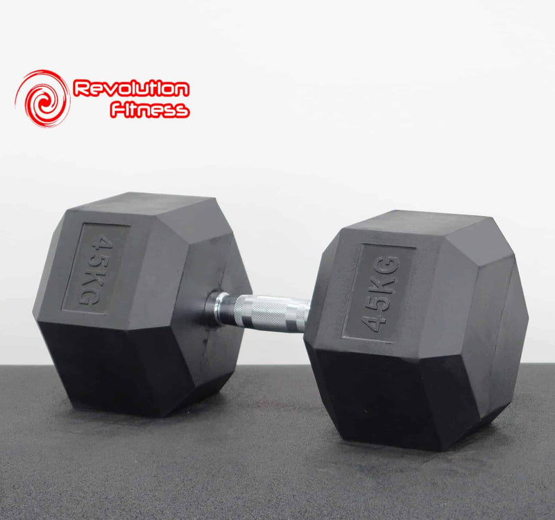 45KG RUBBER HEX DUMBELL