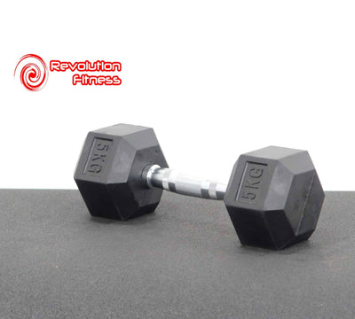5KG RUBBER HEX DUMBELL
