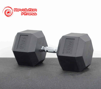 50KG RUBBER HEX DUMBELL