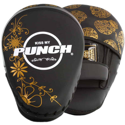 PUNCH WOMENS FOCUS PADS - SKULL ART - BLACK