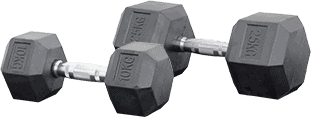 Rubber Hex Dumbbells